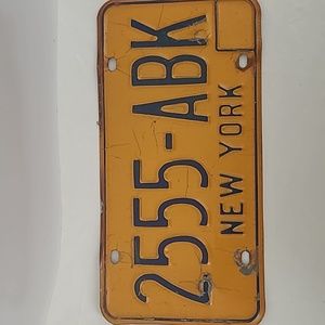 New York License Plate (Vintage) 1970s Authentic